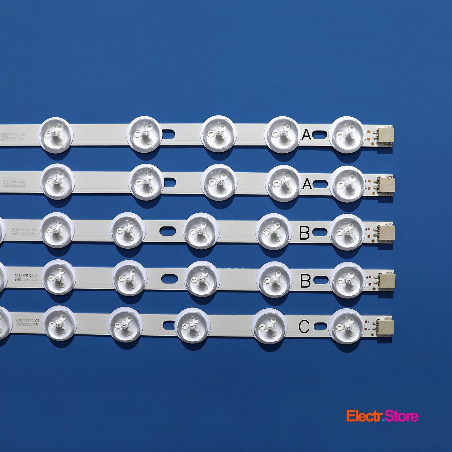 LED Backlight Strip Kits, 40" NDV REV1.0 A/B/C (5 pcs/kit), for TV 39", 40" Funai: 40FDB7514/10, 40FDI7514/10 39"40" 40" NDV Funai Hyundai JVC LED Backlights ORION PHILIPS Sharp Telefunken Toshiba Electr.Store