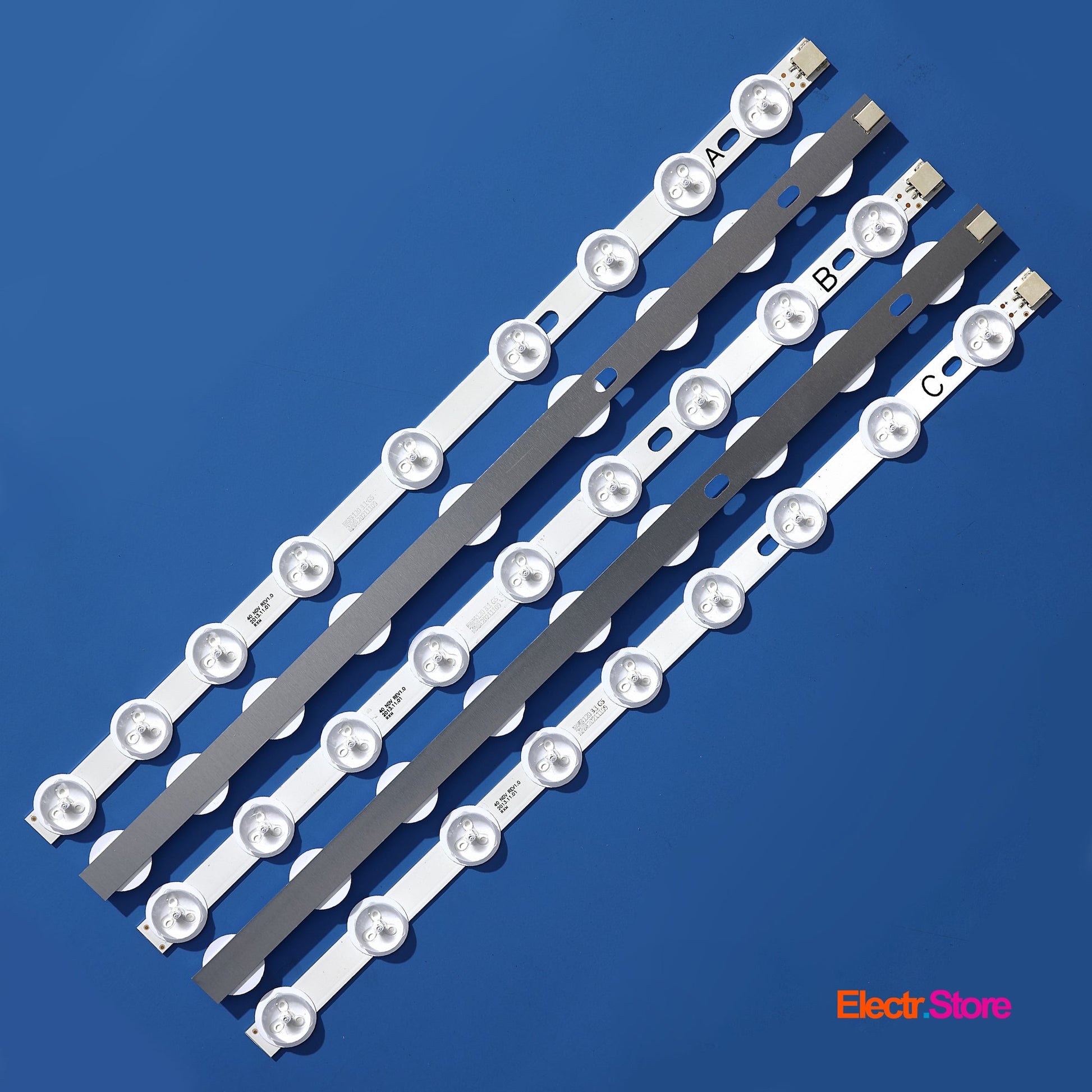 LED Backlight Strip Kits, 40" NDV REV1.0 A/B/C (5 pcs/kit), for TV 39", 40" PANEL: VES390UNDC-01, VES400UNDS-02, VES400UNDS-03, VES400UNDS-2D-R06 39"40" 40" NDV Funai Hyundai JVC LED Backlights ORION PHILIPS Sharp Telefunken Toshiba Electr.Store