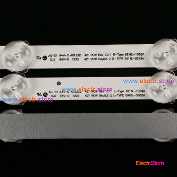 LED backlight kits, 42″ROW REV 1.0, 6916L-1028A, 6916L-1029A, 6916L-0882A, 6916L-0913A (12 pcs/kit), for TV 42", PANEL: LC420DUN (SE) (R2) 42" 42" ROW 6916L-0882A 6916L-0913A 6916L-1028A 6916L-1029A LED Backlights LG Electr.Store