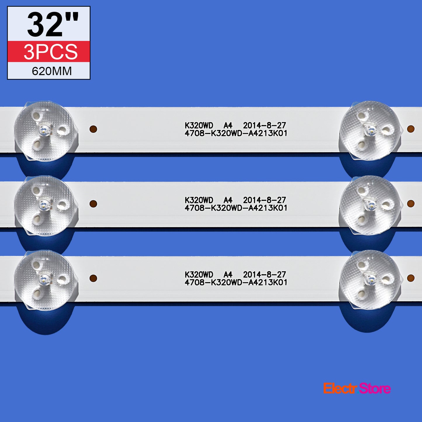LED Backlight Strip Kits, 4708-K320WD-A4213K01, K320WD A4 (3 pcs/kit), for TV 32" 32" 4708-K320WD-A4213K01 K320WD A4 LED Backlights PHILIPS TCL Electr.Store