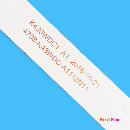 LED Backlight Strip Kits, 4708-K43WDC-A3113N11, K430WDC1_A1 SVK430AK1 (8 pcs/kit), for TV 43" AOC: LE43M3560, LE43M3570, LE43M3579 43" 4708-K43WDC-A3113N11 AOC K430WDC1_A1 LED Backlights PHILIPS Electr.Store
