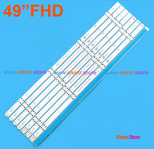 LED Backlight Strip Kits, LG Innotek 15.5Y 49"_FHD, 49LH51/LH57_FHD (8 pcs/kit), for TV 49" LG: 49LH5700-UD, 49UH6100-UH, 49UH6030-UD, 49LJ5100-UC BUSGLOR 49" 49"_FHD 49LH51 LED Backlights LG LH57 Electr.Store