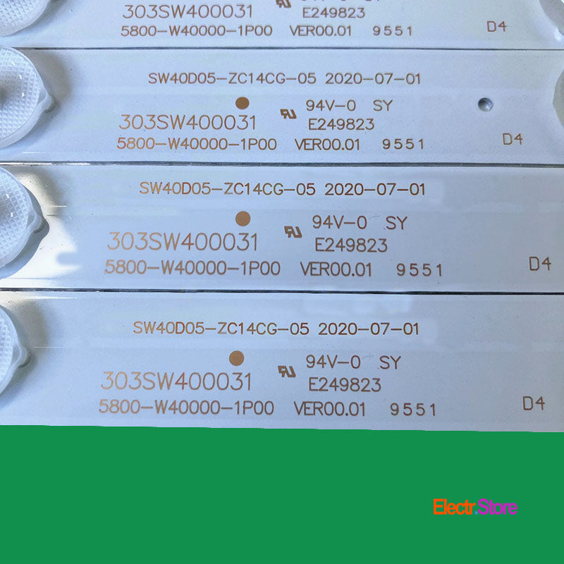 LED Backlight Strip Kits, 5800-W40000-1P00, SW40D05-ZC14CG-05, 303SW400031 (8 pcs/kit), for TV 40" SKYWORTH: 40E5ERS, 40E360E, 40E5CHR, 40E361W 303SW400031 40" 5800-W40000-1P00 LED Backlights Skyworth SW40D05-ZC14CG-05 Electr.Store