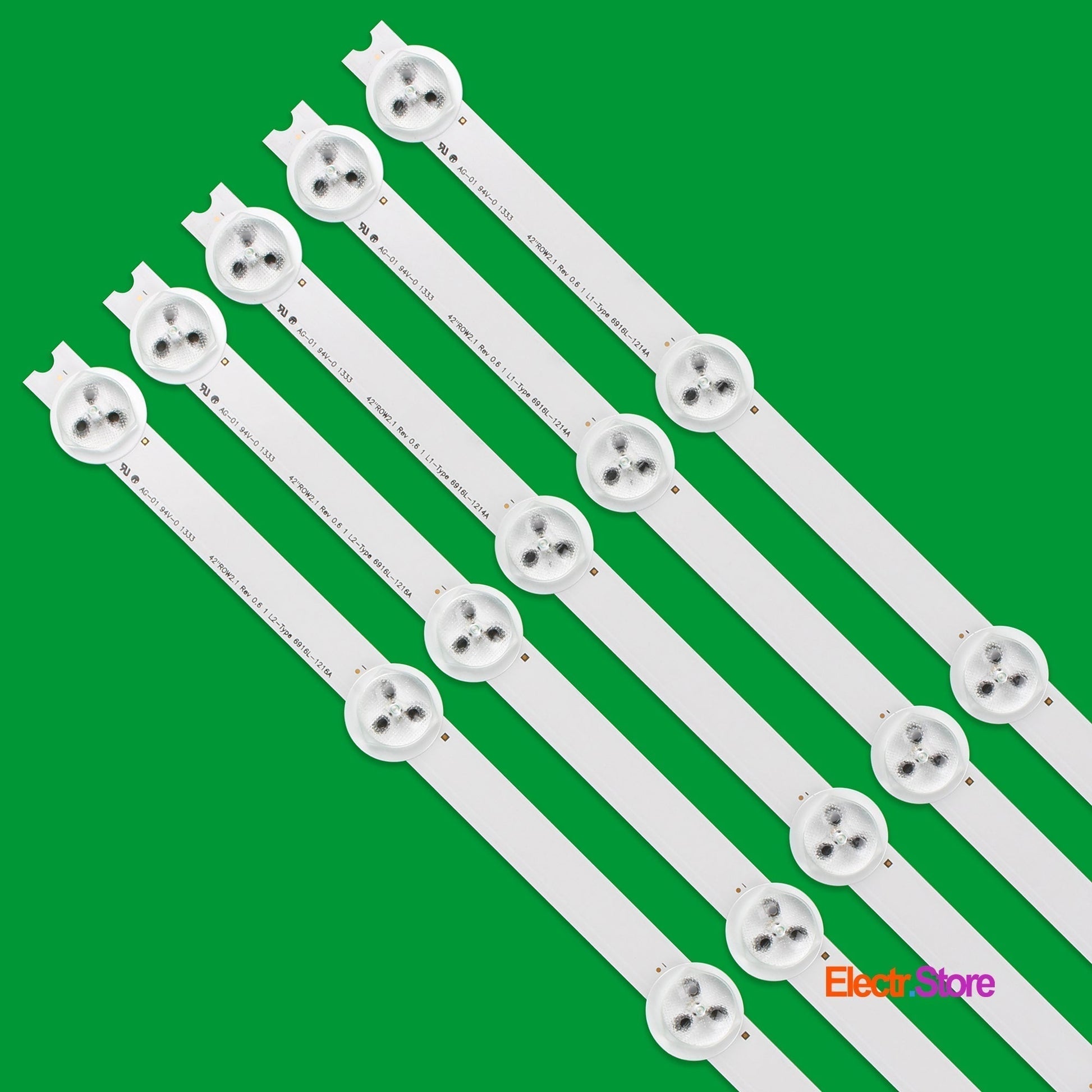 LED Backlight Strip Kits, 42"ROW2.1 Rev0.6 1 L1 /L2/R1/R2-Type, AGF78326501 6916L-1214A-1215A-1216A-1217A (10pcs/kit), for TV 42" Panasonic: TX-L42B6E - 42" - 42"ROW2.1 - 6916L-1214A - 6916L-1215A - 6916L-1216A - 6916L-1217A - LED Backlights - LG - PANASONIC - ROW2.1 - Electr.Store