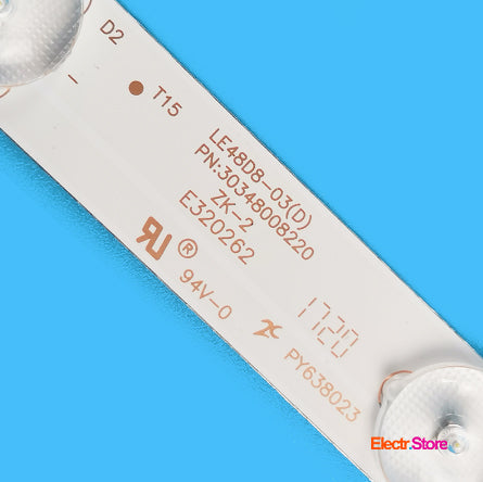 LED Backlight Strip Kits, LE48D8-03(D), 30348008220, LED48D08-ZC21AG-01 (10 pcs/kit), for TV 48" PANEL: LSC480HN10, LSC480HN08 30348008220 48" Haier Hitachi JVC Kruger&Matz LE48D8-03(D) LED Backlights Electr.Store