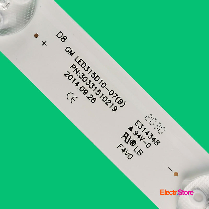 LED Backlight Strip Kits, LED315D10-07(B), 30331510219 (3 pcs/kit), for TV 32" Telefunken: TF-LED32S39T2S 30331510219 32" CABELTECH Haier JVC Kruger&Matz LED Backlights LED315D10-07(B) Multi Mystery Others PHILIPS SANYO SLE TCL Telefunken Vivax Electr.Store