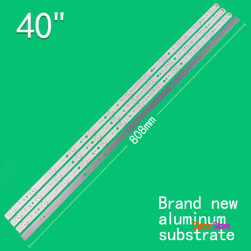 LED Backlight Strip Kits, LED40D12-02/03(A), 30340012205 (4 pcs/kit), for TV 40" Haier: 40A5M, LE40B3000, LED40ME1000 30340012205 40" Haier Kruger&Matz LED Backlights LED40D12-02/03(A) TCL Electr.Store
