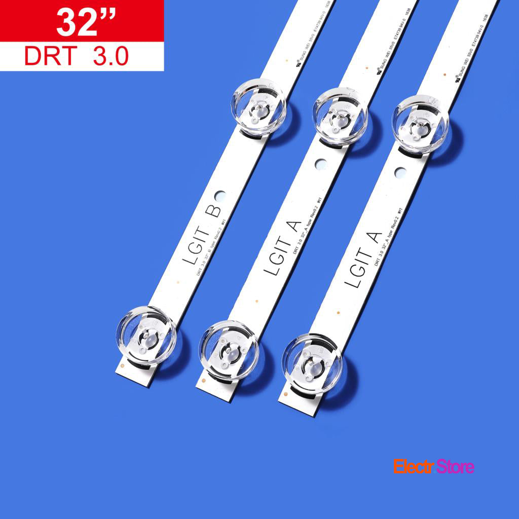 LED Backlight Strip Kits, Innotek DRT 3.0 32"_A/B-Type, AGF78399801, 6916L-1974A/6916L-1975A (3 pcs/kit), for TV 32" LG: 32LB563Z, 32LB561U, 32LB561V, 32LB580V-TA 32" DRT 3.0 DRT 3.0 32" LED Backlights LG Electr.Store