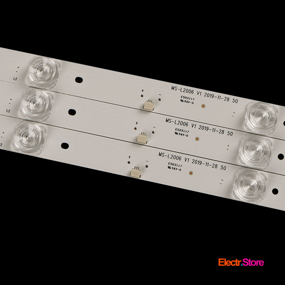 LED Backlight Strip Kits, MS-L2006 V1, 49MD2008H8, 49D2006V2W4C1B40919M-HJ-AF, CC02500D410V07, 8X49LED (8 pcs/kit), for TV 50" PANEL: PT500GT01-1, PT500GT01-2 49D2006V2W4C1B40919M-HJ-AF 49MD2008H8 50" AMCV Amoi Baird Dexp LED Backlights LG MS-L2006 V1 No Brand PHILIPS Starwind Electr.Store