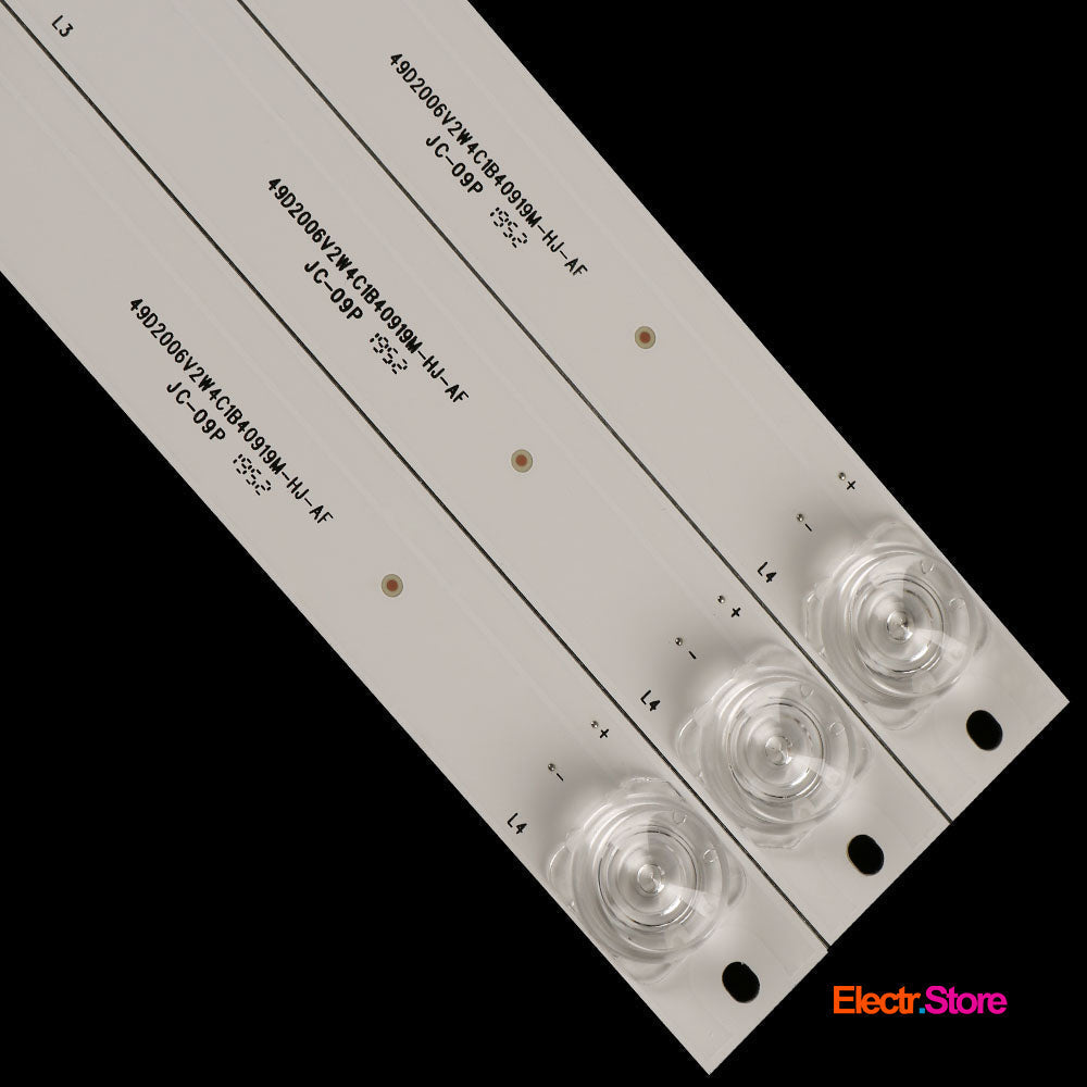 LED Backlight Strip Kits, MS-L2006 V1, 49MD2008H8, 49D2006V2W4C1B40919M-HJ-AF, CC02500D410V07, 8X49LED (8 pcs/kit), for TV 50" AMCV: LE-50ZTUS27 49D2006V2W4C1B40919M-HJ-AF 49MD2008H8 50" AMCV Amoi Baird Dexp LED Backlights LG MS-L2006 V1 No Brand PHILIPS Starwind Electr.Store