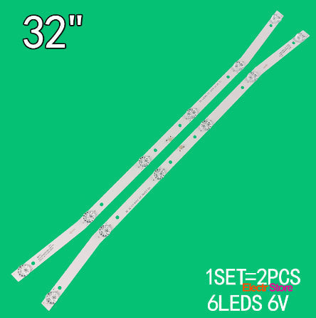 LED Backlight Strip Kits, JS-D-JP32DM-061EC, E32DM1000, MS-L2082 V2 (2 pcs/kit), for TV 32" Erisson: 32LES81T2 32" Akai BBK BQ Crown Digma Ergo Erisson FUSION LED Backlights MS-L2082 V2 Multi Nordmende Others ROWA Electr.Store