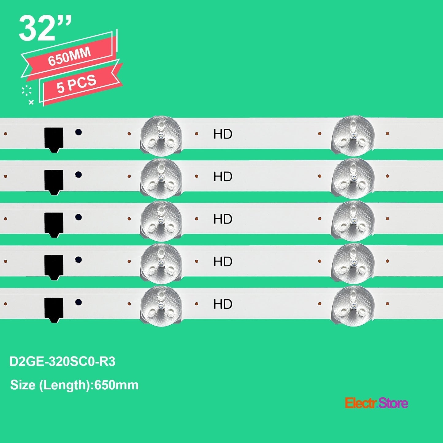 LED Backlight Strip Kits, 2013SVS32F, 2013SVS32H, BN96-28489A, BN96-25300A, BN96-25299A, D2GE-320SC0-R3 (5 pcs/kit), for TV 32" SAMSUNG: UE32F5070, UE32F6270, UE32F4570, UE32F5300 32" D2GE-320SC0-R3 LED Backlights Samsung Electr.Store
