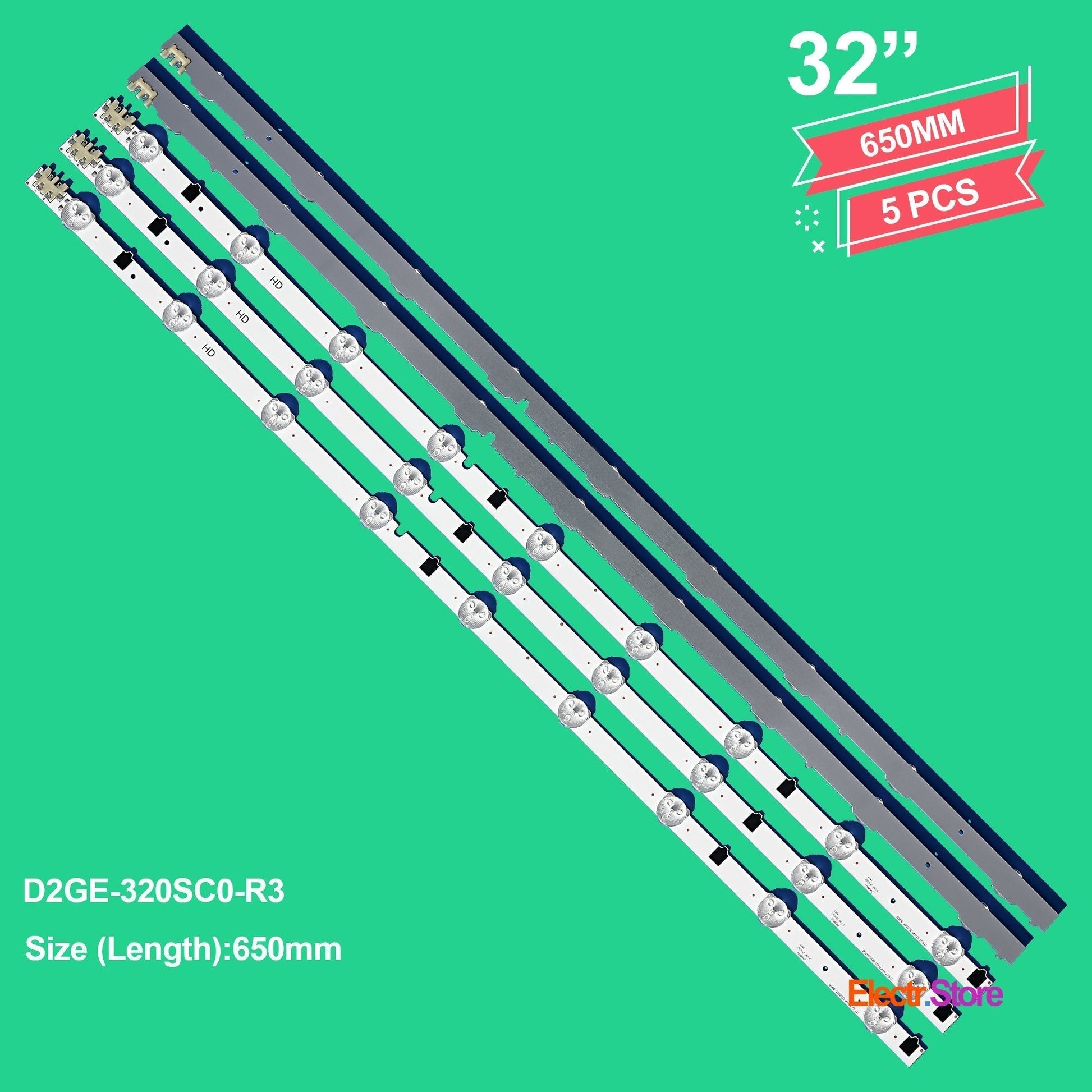 LED Backlight Strip Kits, 2013SVS32F, 2013SVS32H, BN96-28489A, BN96-25300A, BN96-25299A, D2GE-320SC0-R3 (5 pcs/kit), for TV 32" SAMSUNG: UE32F5500, UE32F5570, UE32F5000, UE32F4000 32" D2GE-320SC0-R3 LED Backlights Samsung Electr.Store