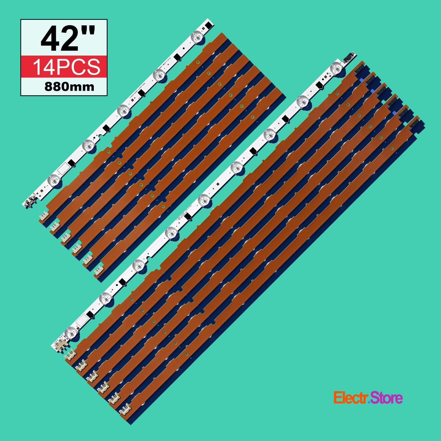 LED Backlight Strip Kits, D2GE-420SCA-R3/D2GE-420SCB-R3,2013SVS42F_L_9/R_5_Rev1.8 130103, BN96-25306A/BN96-25307A (14 pcs/kit), for TV 42" SAMSUNG: UE42F5000, UE42F5500, UE42F5570, UE42F5370 2013SVS42F 42" LED Backlights Samsung Electr.Store