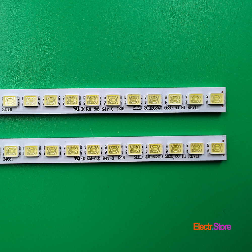 LED Backlight Strip Kits, G1GE-400SM0-R6, 2011SGS40, 2X60LED (2pcs/kit), for TV 40" PANEL: LTA400HM13, LTA400HF24, LTA400HM21 2011SGS40 5630 60 H1 REV1.1 40" HANNSPREE LED Backlights Sharp TCL Toshiba Electr.Store