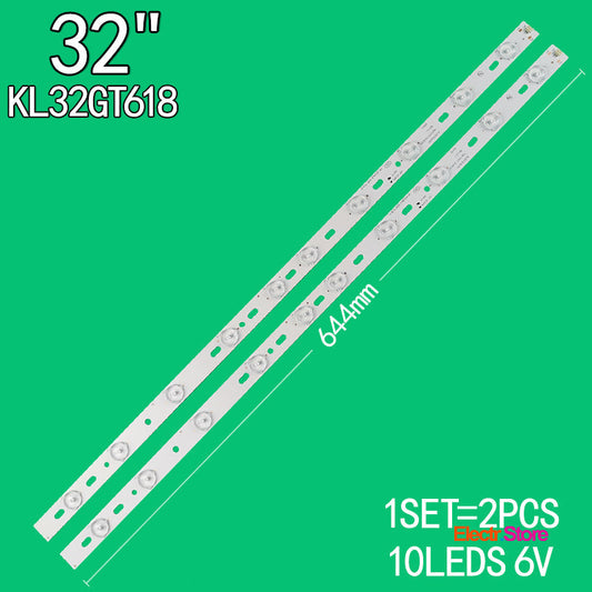 LED Backlight Strip Kits, KL32GT618-HY, 35017727 (2 pcs/kit), for TV 32" Supra: STV-LC32T410WL 32" 35017727 DNS KL32GT618 Konka LED Backlights Multi Others Supra Electr.Store
