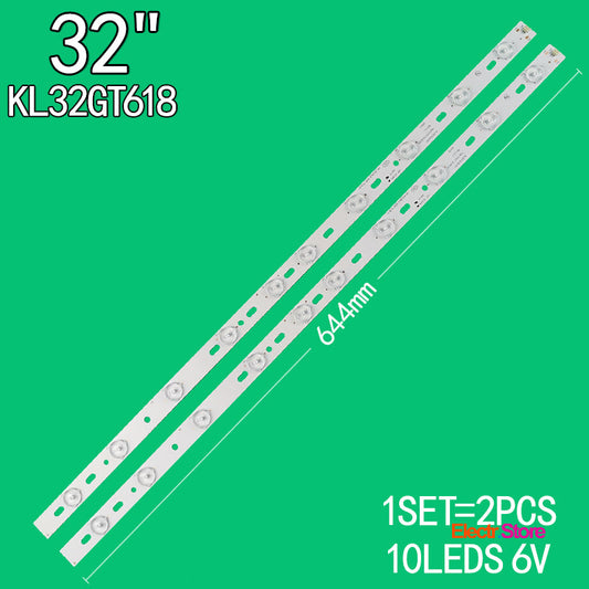 LED Backlight Strip Kits, KL32GT618-HY, 35017727 (2 pcs/kit), for TV 32" Konka: KL32GT618, LED32F3000E 32" 35017727 DNS KL32GT618 Konka LED Backlights Multi Others Supra Electr.Store
