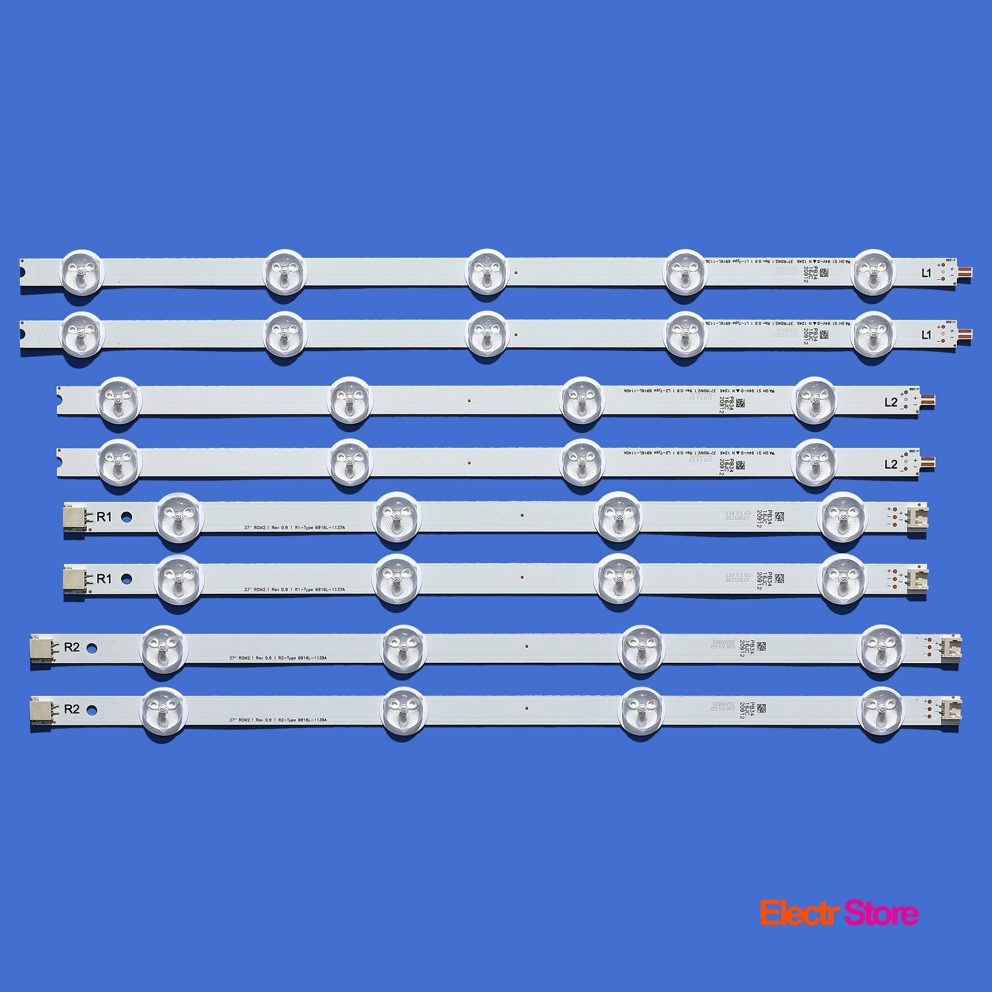 LED Backlight Strip Kits, 37"ROW2.1 Rev0.9 1, AGF78400301, 6916L-1137A, 6916L-1138A, 6916L-1139A, 6916L-1140A (8 pcs/kit), for TV 37" LG: 37LN610S-ZB, 37LN610V-ZB, 37LN6138-ZB, 37LN613S-ZB, 37LN613V-ZB 37" 37"ROW2.1 6916L-1137A 6916L-1138A 6916L-1139A 6916L-1140A LED Backlights LG Electr.Store