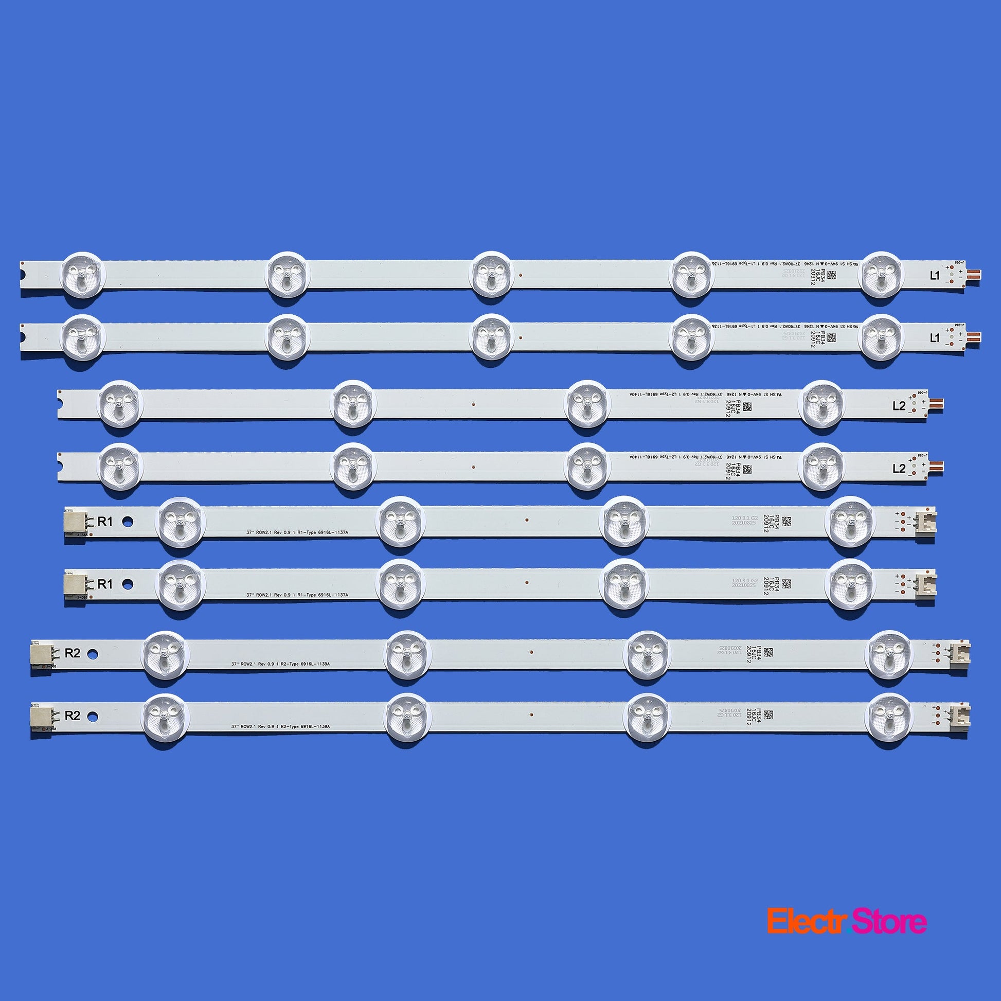 LED Backlight Strip Kits, 37"ROW2.1 Rev0.9 1, AGF78400301, 6916L-1137A, 6916L-1138A, 6916L-1139A, 6916L-1140A (8 pcs/kit), for TV 37" PANEL: LC370DXE-SFR1 37" 37"ROW2.1 6916L-1137A 6916L-1138A 6916L-1139A 6916L-1140A LED Backlights LG Electr.Store