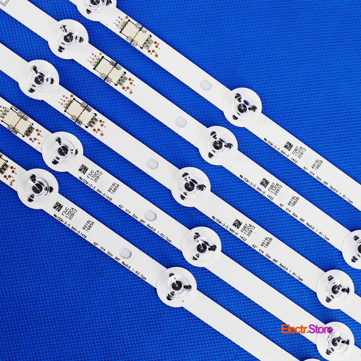 LED Backlight Strip Kits, 42" V14 slim DRT Rev.0.6 1_L1/L2/R1/R2, 6916L-1682A-1682B-1684A-1685A (10 pcs/kit), for TV 42" PANEL: LC420DUH-PGF1, LC420DUF-VGF1 42" 42" V14 slim DRT 6916L-1682A 6916L-1682B 6916L-1684A 6916L-1685A LED Backlights LG Electr.Store