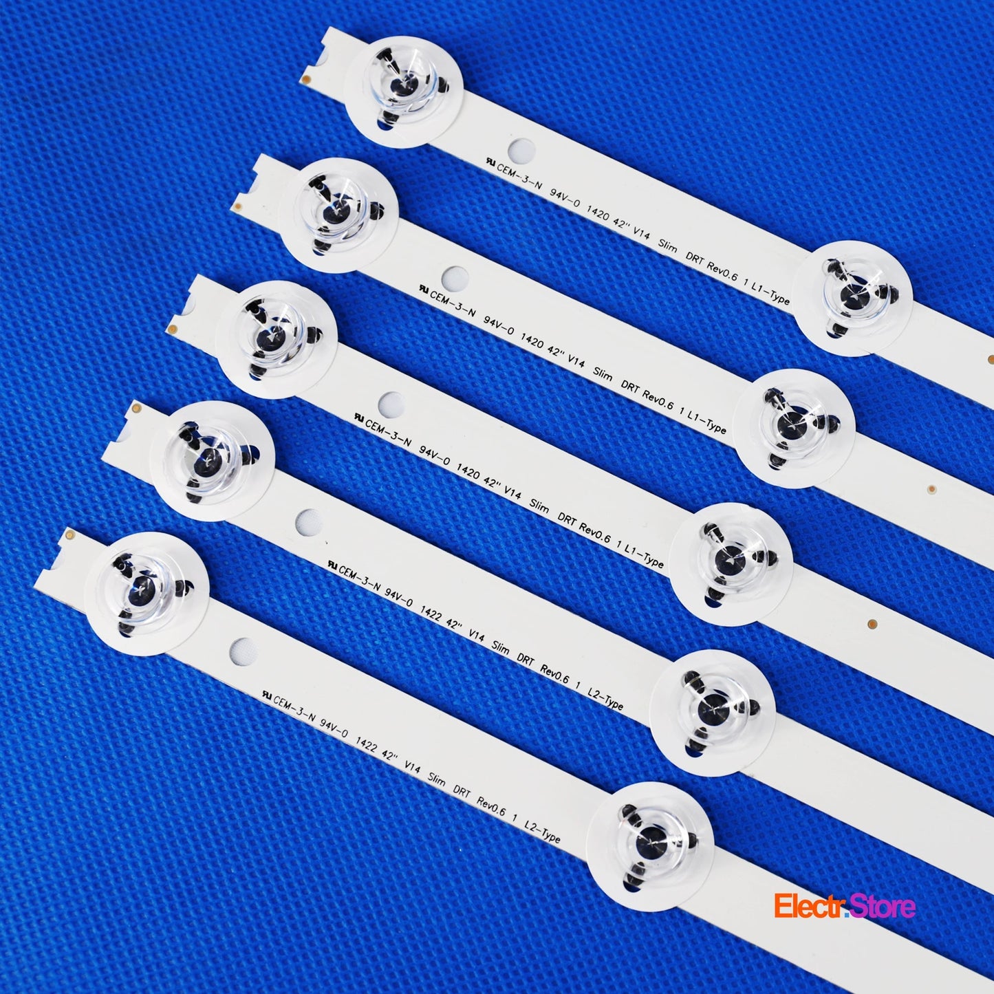 LED Backlight Strip Kits, 42" V14 slim DRT Rev.0.6 1_L1/L2/R1/R2, 6916L-1682A-1682B-1684A-1685A (10 pcs/kit), for TV 42" LG: 42LB671V, 42LB690V, 42LB720V, 42LB730V, 42LB700V 42" 42" V14 slim DRT 6916L-1682A 6916L-1682B 6916L-1684A 6916L-1685A LED Backlights LG Electr.Store