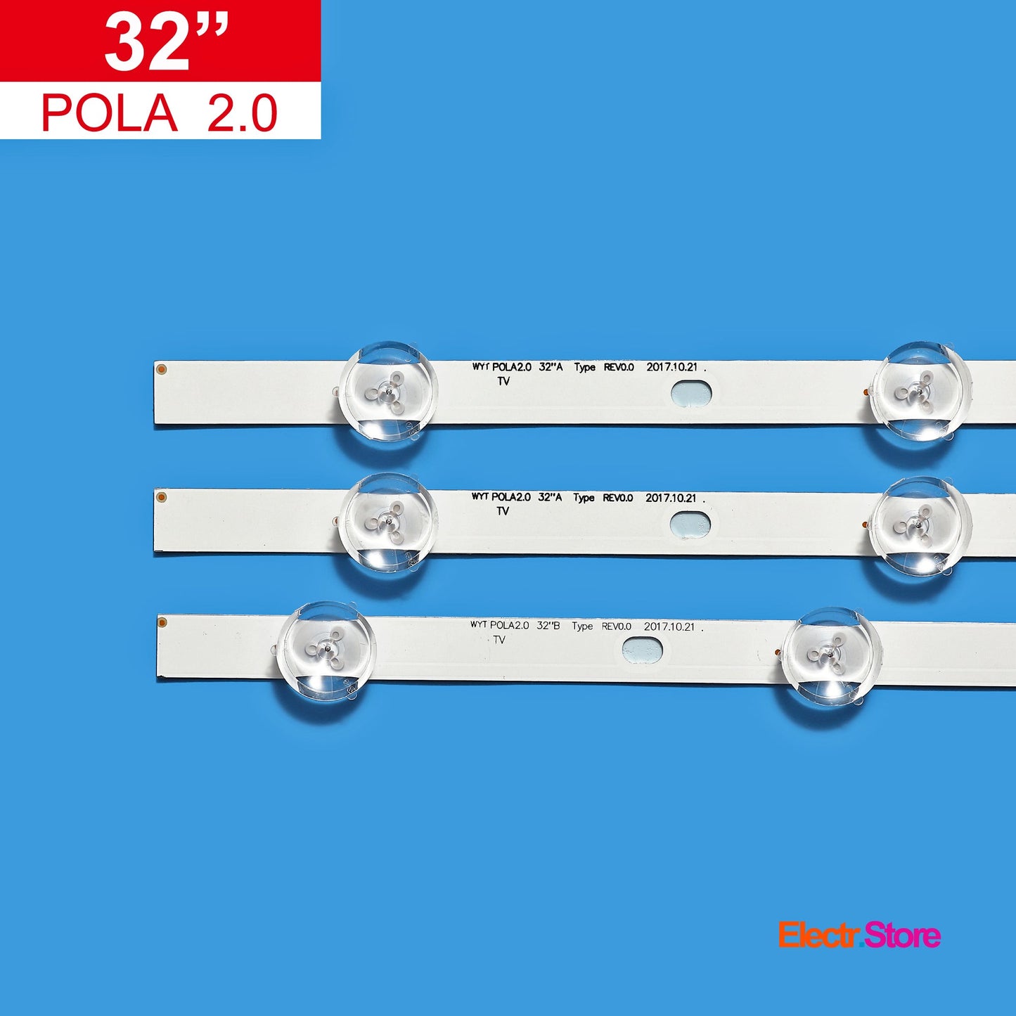 LED Backlight Strip Kits, Innotek POLA2.0 32" A/B Type, AGF78399401, 6/7/6LED (3 pcs/kit), for TV 32" PANEL: HC320DXN-VSFP4-21XX, HC320DXN-VSFP3-21XX, HC320DXN-VHFPA-21XX, HC320DXN-ABFP1 32" LED Backlights LG POLA2.0 32'' Electr.Store