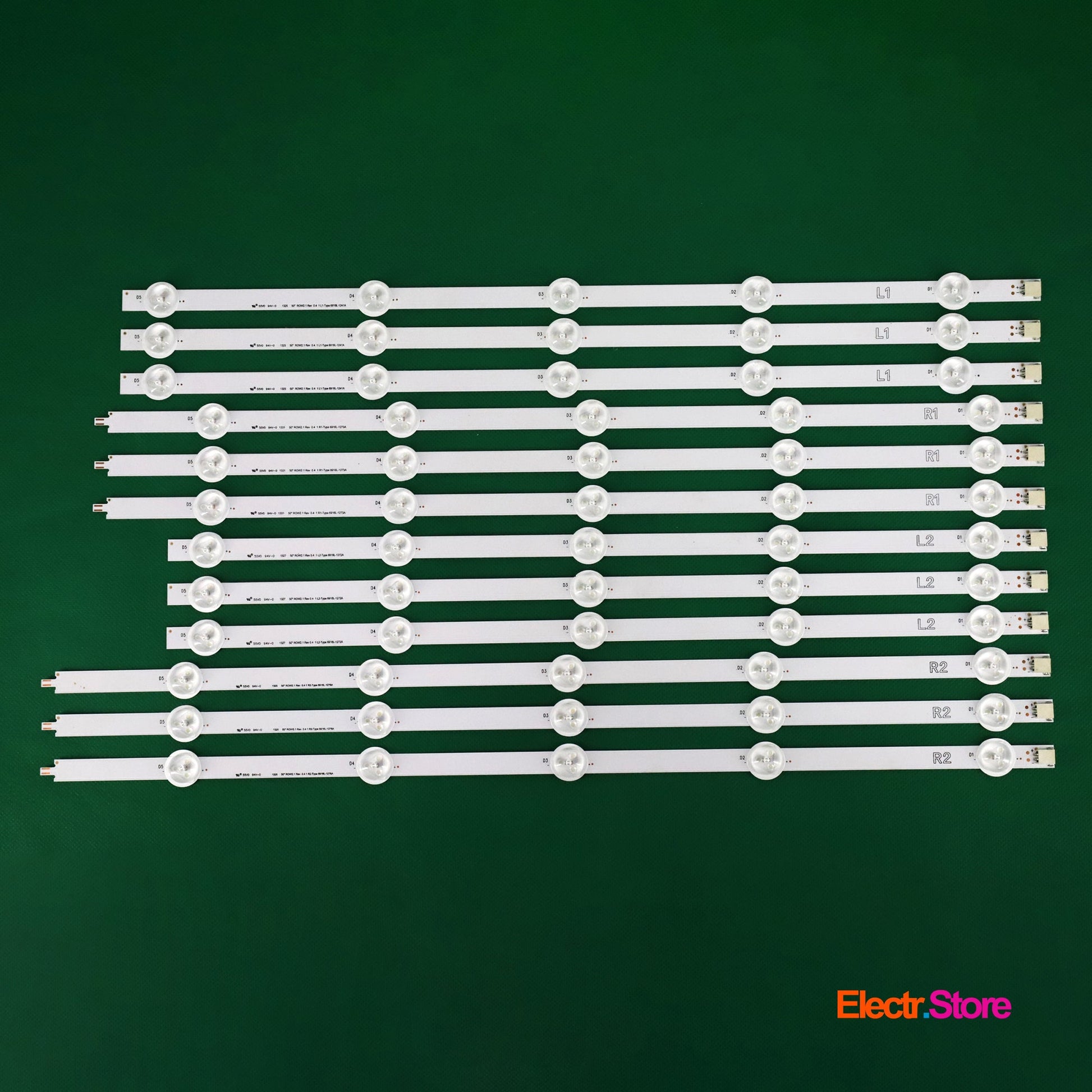 LED Backlight Strip Kits, 50"ROW2.1 Rev0.4 1 L1/L2/R1/R2-Type, AGF78401201, 6916L-1241A-1272A-1273A-1276A (12 pcs/kit), for TV 50" Panel: LC500DUE-SFU1, LC500DUE-SFR1, LC500DUE-SFR2 50" 50"ROW2.1 6916L-1241A 6916L-1272A 6916L-1273A 6916L-1276A LED Backlights LG Electr.Store