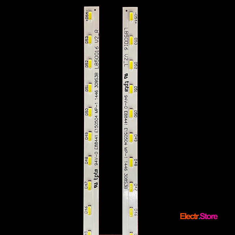 LED Backlight Strip Kits, LB50016 V2_L, LB50016 V3_R, 2X54LED (2 pcs/kit), for TV 50" PANEL: T500HVJ02.0, T500HVJ03.0, T500HVF04.0 50" LB50016 LED Backlights Sony Electr.Store