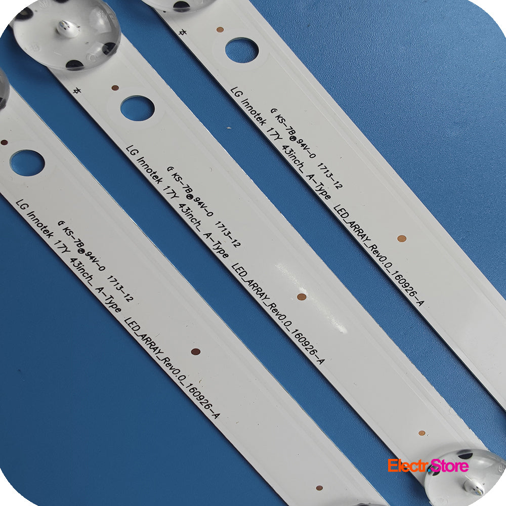 LED Backlight Strip Kits, LG Innotek 17Y 43inch_A-Type, LC43490059A (3 pcs/kit), for TV 43" LG: 43UJ630V, 43UJ6307, 43UJ634V, 43UJ635V 43" Innotek 17Y 43inch LC43490059A LED Backlights LG Electr.Store