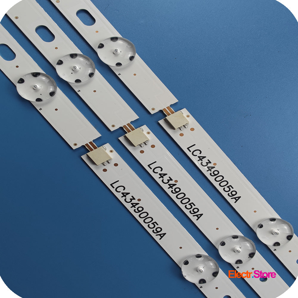 LED Backlight Strip Kits, LG Innotek 17Y 43inch_A-Type, LC43490059A (3 pcs/kit), for TV 43" PANEL: HC430DGN-ABSR2-211X, HC430DUN-SLTL1, HC430DGN-ABSR2-A11X, HC430DGG-SLTL1 43" Innotek 17Y 43inch LC43490059A LED Backlights LG Electr.Store