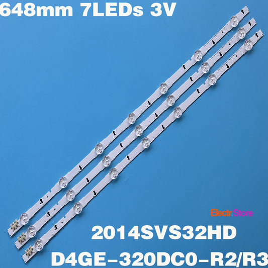 LED Backlight Strip Kits, 2014SVS32HD, D4GE-320DC0-R2, D4GE-320DC0-R3 (3pcs/kit), for TV 32" Samsung: UE32H4500, UE32H4000, UE32J4100AW, UE32H5570, UE32H5070 32" D4GE-320DC0-R2 LED Backlights Samsung Electr.Store