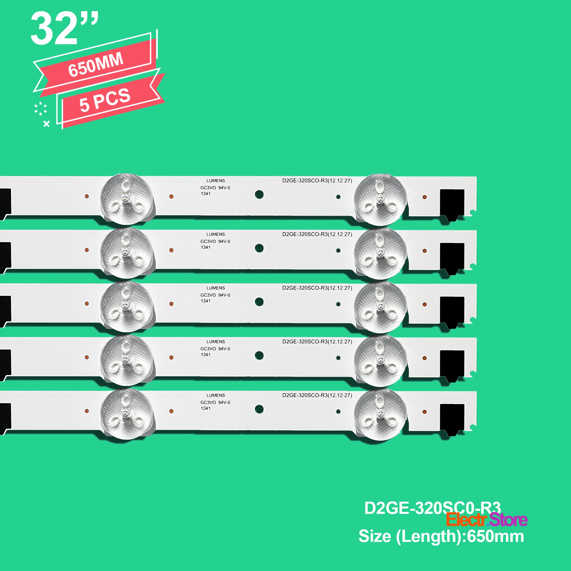 LED Backlight Strip Kits, 2013SVS32F, 2013SVS32H, BN96-28489A, BN96-25300A, BN96-25299A, D2GE-320SC0-R3 (5 pcs/kit), for TV 32" 32" D2GE-320SC0-R3 LED Backlights Samsung Electr.Store
