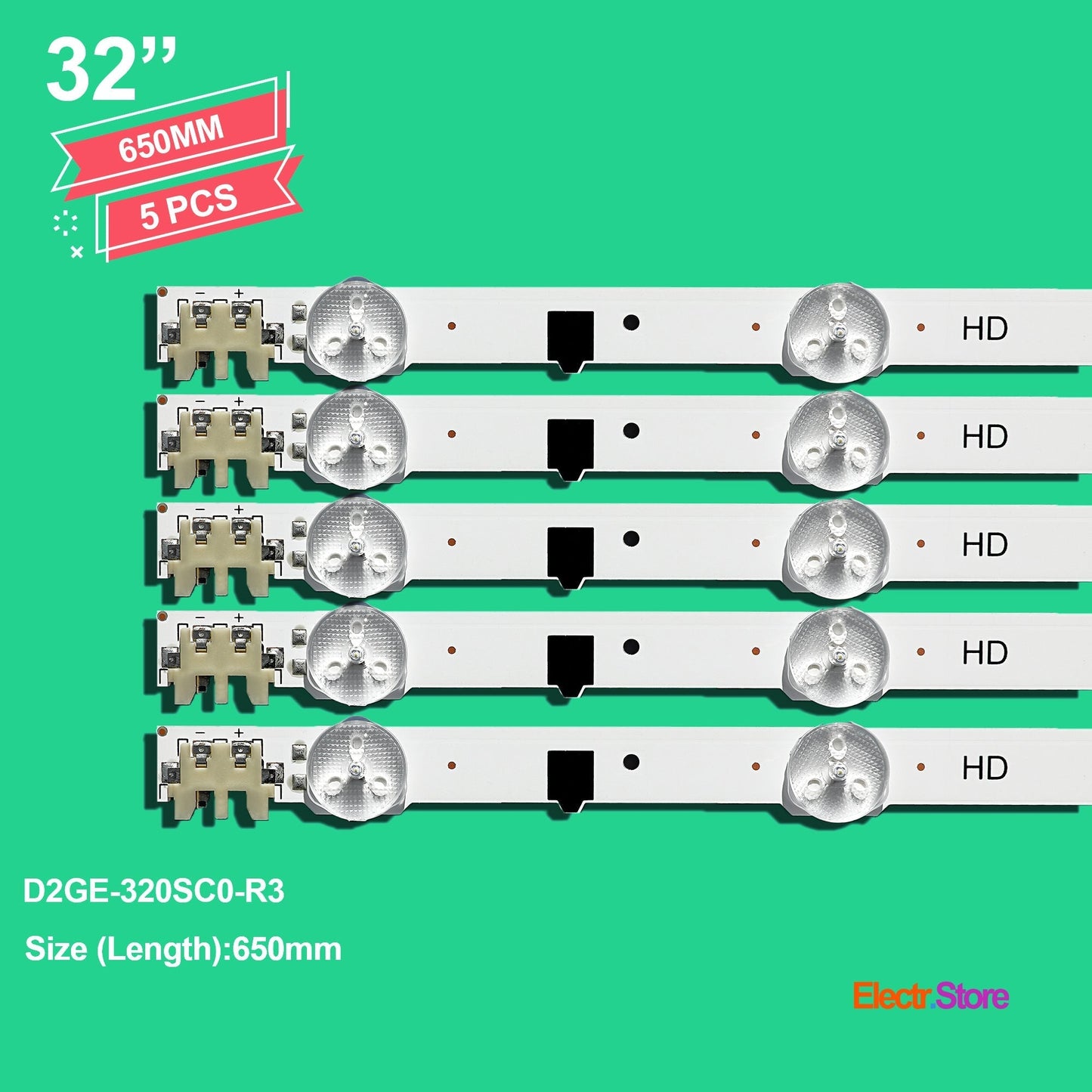 LED Backlight Strip Kits, 2013SVS32F, 2013SVS32H, BN96-28489A, BN96-25300A, BN96-25299A, D2GE-320SC0-R3 (5 pcs/kit), for TV 32" SAMSUNG: UE32F5500AF, UE32F6300AF, UE32F5570, UE32F4000 32" D2GE-320SC0-R3 LED Backlights Samsung Electr.Store