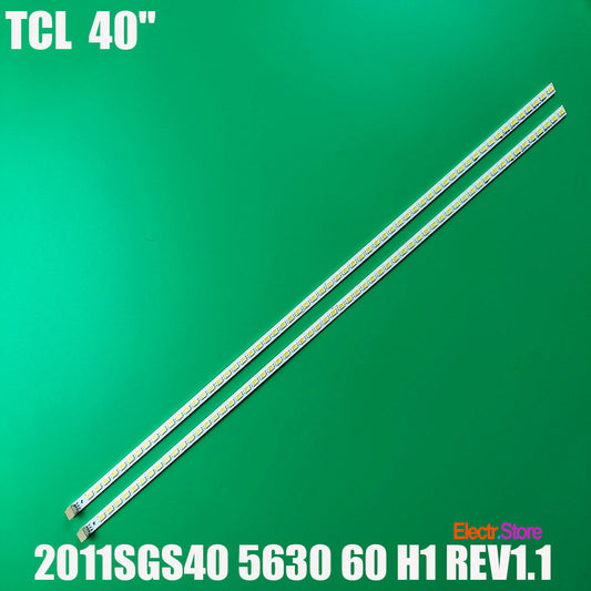 LED Backlight Strip Kits, G1GE-400SM0-R6, 2011SGS40, 2X60LED (2pcs/kit), for TV 40" Toshiba: LE4050B, LE4052A, LE4050, LE4052 2011SGS40 5630 60 H1 REV1.1 40" HANNSPREE LED Backlights Sharp TCL Toshiba Electr.Store