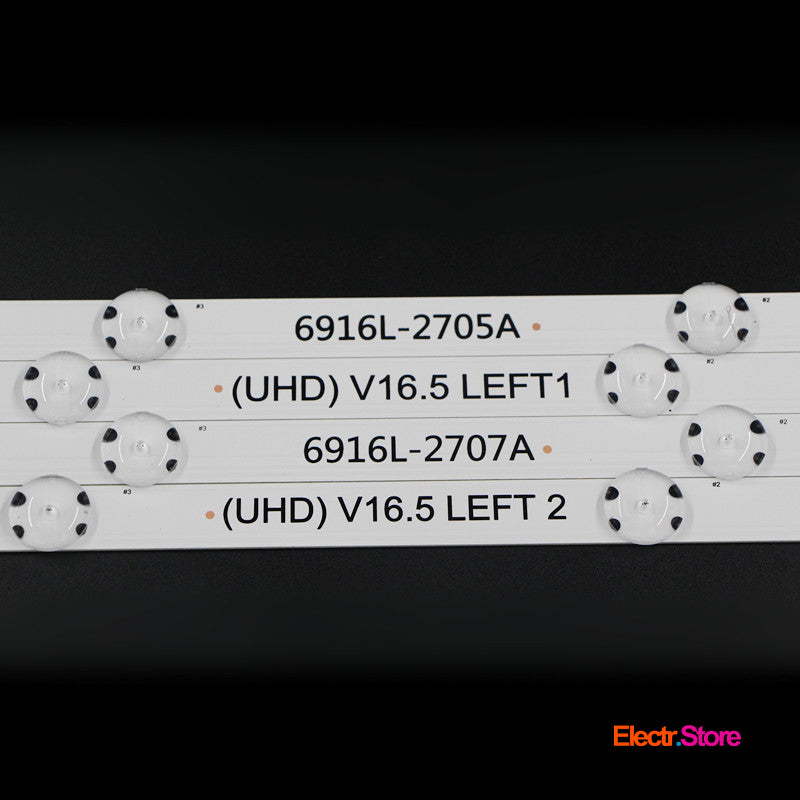 LED Backlight Strip Kits, UHD V16.5 LEFT/RIGHT, 6916L-2705A-2706A-2707A-2708A, AGF79047201, AGF79047401 (8 pcs/kit), for TV 49" 49" 6916L-2705A 6916L-2706A 6916L-2707A 6916L-2708A LED Backlights LG UHD V16.5 Electr.Store